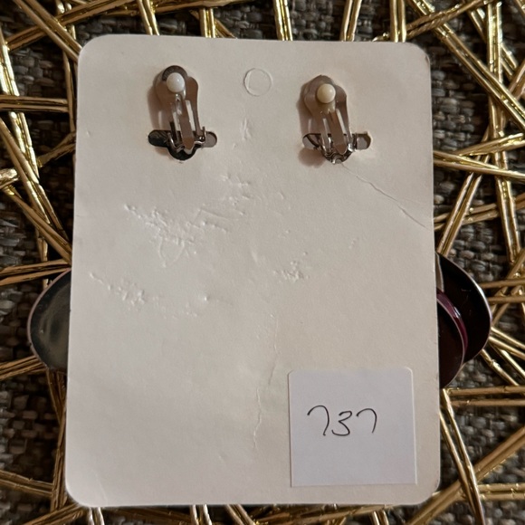 Vintage Deadstock Jewel Tones Dangle Earrings - Picture 2 of 2